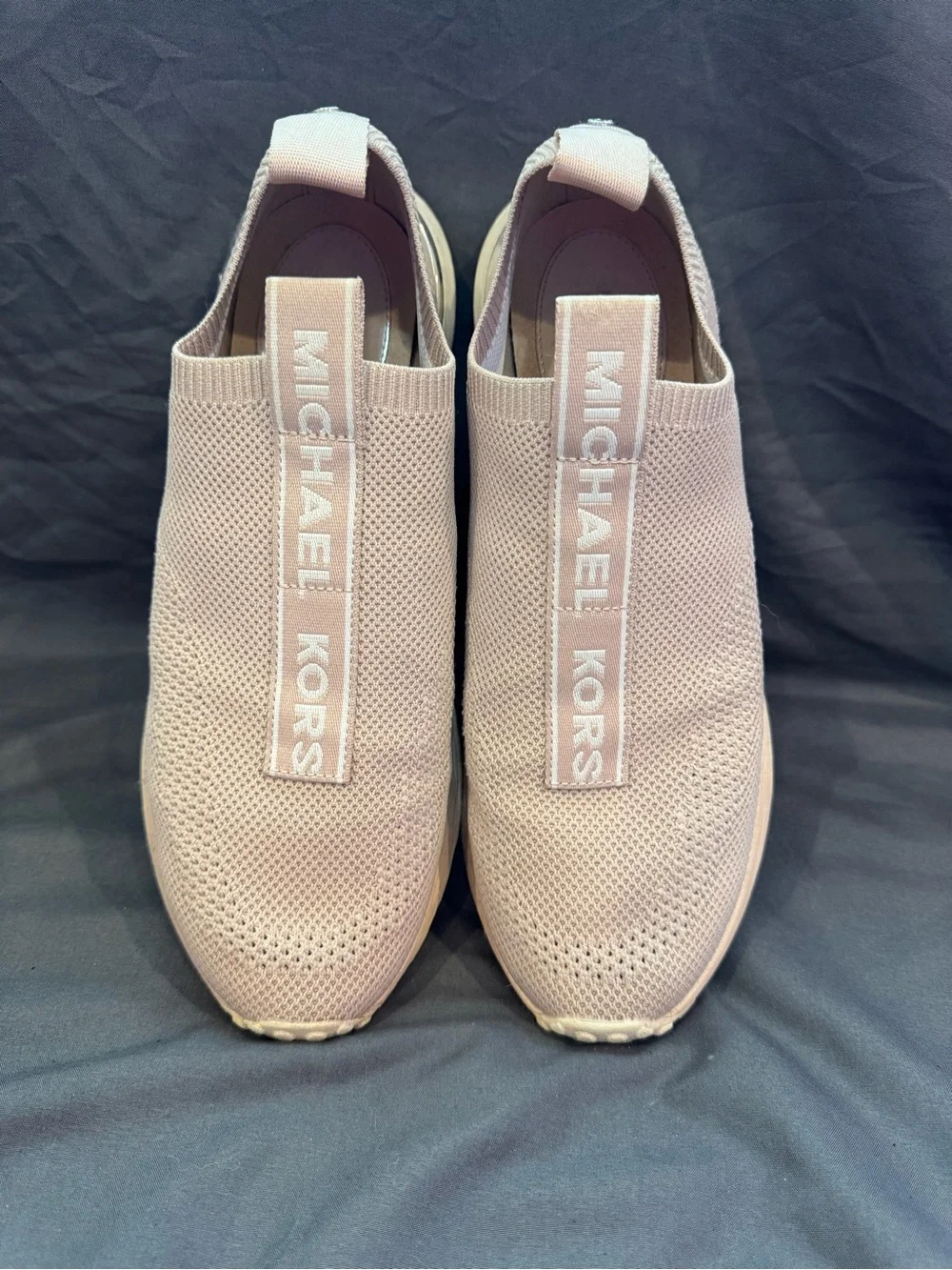 Michael Kors Women’s Slip-On Knit Sneakers in Pale Pink Sz 10